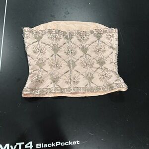 Vie by Victoria Royale Embellished light pink Corset Top with matching  long sat